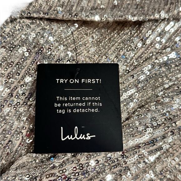 Lulus Gold Sequin Strapless Midi Dress Size Small NWT - Picture 3 of 8